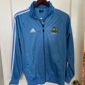 Adidas Light Blue Track Jacket with Embroidered Somalia Detail